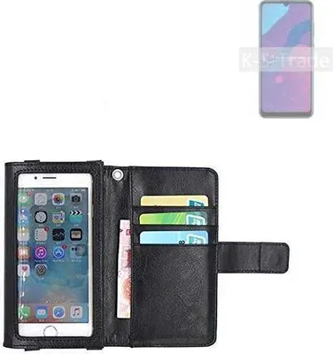 Produktbild von K-S-Trade Handy Hülle Schutz Hülle Kompatibel mit Huawei Honor 9A Case mit Displayschutz / Schutzfolie Flip Cover Wallet case Etui Hülle schwarz