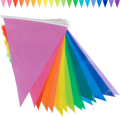 Produktbild von Goodymax® Wimpelkette 10 m Farbverlauf 20 Farben Regenbogen Rainbow