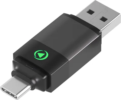 Image de FORCE PLAY, Adaptateur USB-A/C 2 en 1 pour CarPlay & Android Auto, Noir / Argenté