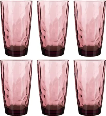 Image de Verres à long drink Bormioli Rocco Diamond, couleur lilas, capacité de 470 ml, lot de 6