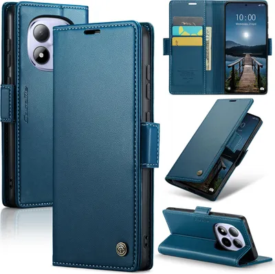 Immagine prodotto di Custodia in pelle per Xiaomi Redmi Note 15 Pro 5G Portafoglio Portacarte Custodia protettiva con funzione supporto Blu