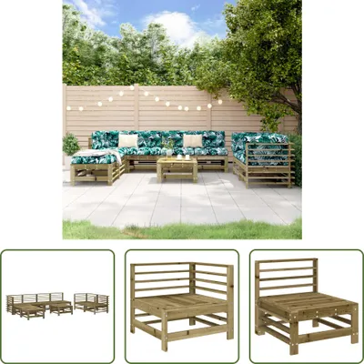 Produktbild von The Living Store 9-tlg. Garten-Lounge-Set Kiefernholz Imprägniert