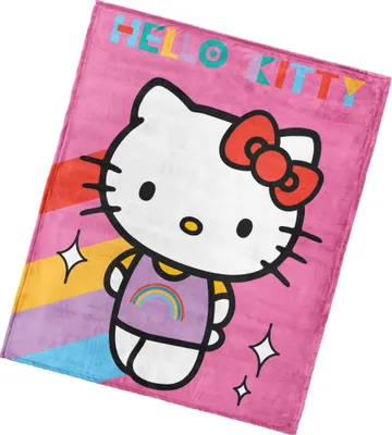 Zdjęcie produktu dla Kocyk dziecięcy Hello Kitty Rainbow 130x160 cm
