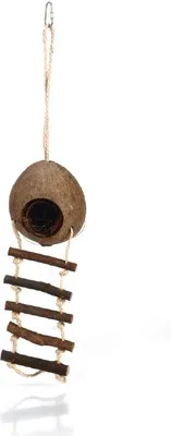 Produktbild von Beeztees Kokosnusshaus+Leiter - Nager Spielzeug - 30 cm