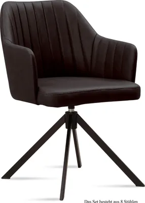 Produktbild von Armlehnstuhl drehbar (8er-Set) Dennie 58x81x60 Schwarz/Espresso