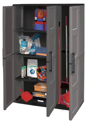 Produktbild von Daltinie Outdoor-Garderobe, Outdoor-Möbel, Mehrzweck-Balkongarderobe, 100 %  Italy, Grau und Schwarz, kariertes Finish, 102 x 37 x 163 cm
