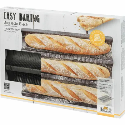 Immagine prodotto di Birkmann Easy Baking Baguette-Blech, Baguette Blech, Backblech, Backzubehör, Karbonstahl, 38.5 x 28 cm, 881181