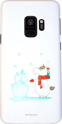 Produktbild von Mr. & Mrs. Panda Samsung Galaxy S9 Handyhülle Einhorn Schneemann - Weiß - Geschenk, Cover, Smartphone Hülle, Mütze, Handy Schutzhülle, Schnee, Case, Unicorn, Weihnachten