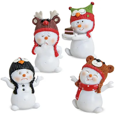 Produktbild von Schneemann Mützen 4er Set 4x3x6 cm