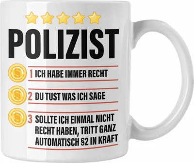 Produktbild von Trendation - Polizist Geschenk Tasse mit Spruch Geschenke Polizei Männer Lustig (Weiß)