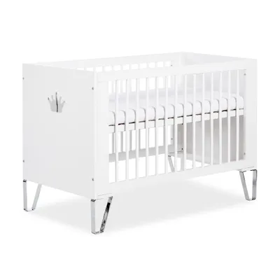 Produktbild von Kinderbett SISA 60x120 cm weiß mit 3 herausnehmbaren Stäben und 3-fach verstellbarem Lattenrost