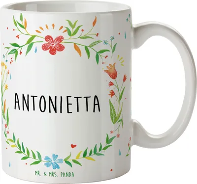 Produktbild von Mr. & Mrs. Panda Pott Antonietta - Geschenk, Tasse, Henkeltasse, Kaffeetasse, Keramiktasse, schöne