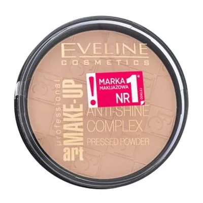 Obrázok produktu pre Eveline Anti-Shine Complex Pressed Powder 34 Medium Beige Púder pre zjednotenú a zosvetlenú pleť tváre 14 g