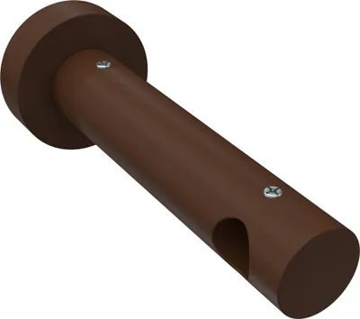 Produktbild von Interdeco Träger mit Abstand 12 cm / Wandhalterung für Gardinenstangen 16 mm Ø, 1-läufig Nussbaum lackiert, Typ Adrian