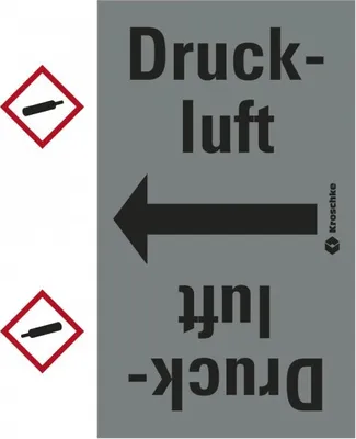 Produktbild von Dreifke® Rohrleitungsband Druckluft, praxisbewährt, ab Ø 50mm, grau/schwarz, ...