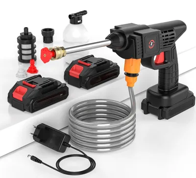 Produktbild von Kabellose Hochdruckreiniger Pistole für Auto - 200W Wasserstrahlgerät - 70 bar - 21V Akku Hochdruckreiniger - Mit 2 Lithium-Akkus
