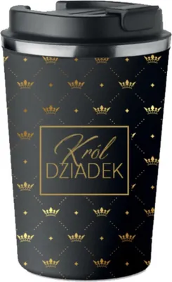Produktbild von Premium Schwarzer Thermobecher KING GRANDPA Geschenk für Opa KT_168