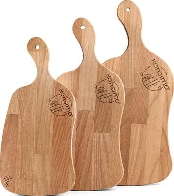 Obrázek produktu pro KONSIMO Sada krájecích prken (3ks) "LIVO", buk ošetřený olejem, bukové dřevo, moderní, 38x2x18cm|43,5x2x20,5cm|48,5x2x23cm