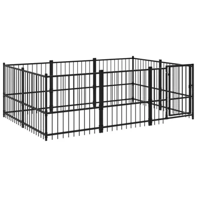 Image de vidaXL Enclos extérieur pour chiens acier 5,63 m