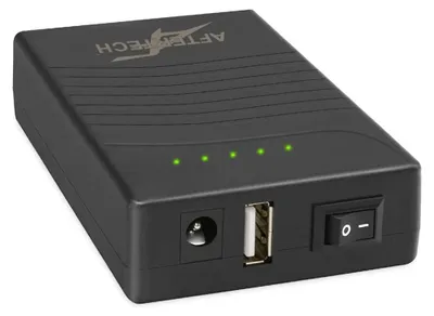 Obrázok produktu pre AFTERTECH Mini UPS, externá batéria, lítiová batéria, 12 V, 3000 mAh, 36 Wh + USB výstup
