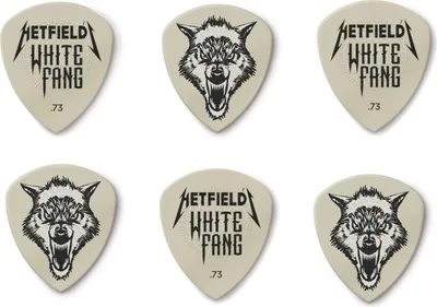 Image de 6x Dunlop Hetfield White Fang, 0,73 mm, Ultex, blanc