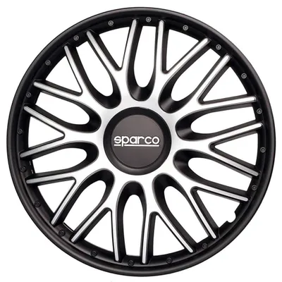 Productafbeelding van Sparco wieldeksels Roma - 13 inch - zilver/zwart - set van 4 stuks