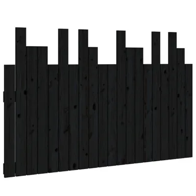 Produktbild von Wand-Kopfteil Schwarz 127,5x3x80 cm Massivholz Kiefer