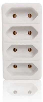 Produktbild von Kompakte 4-fach Eurostecker Mehrfachsteckdose weiß ohne Zuleitung und Schalter