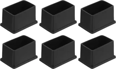 Obrázok produktu pre Nábytkové nohy 6 kusov, 50 mm x 30 mm, čierne, ochrana podlahy pre nábytok, pre vnútorné použitie