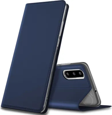Produktbild von Conie Ultra Slim Klapp Tasche für Huawei P30 Kartenfach Hülle Rundumschutz in Blau