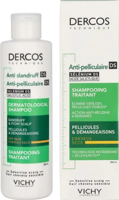 Produktbild von Vichy 3337871330262, Unisex, Shampoo, trockenes Haar, 200 ml, Antischuppen, Flasche