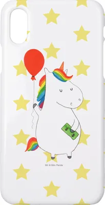 Produktbild von Mr. & Mrs. Panda Iphone 10 Handyhülle Einhorn Luftballon - Weiß - Geschenk, Unicorn, Geld, Freude, X, Cover, Handy, Freundin, Hülle