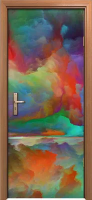 Produktbild von Türposter 80x200 cm Türaufkleber Türtapete Türfolie Klebefolie surreale abstrakte Landschaft