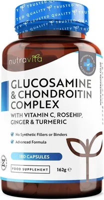 Obrázok produktu pre Doplnok stravy na podporu imunity Nutravita Glukosamín a chondroitín komplex, 180 kapsúl