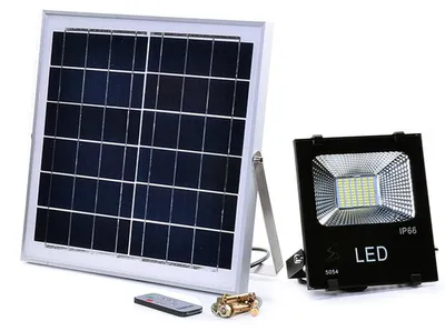 LED-Solarstrahler 50 W, kaltweiß, 3500 lm, für Außen