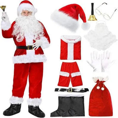 Productafbeelding van Kerstman Kostuum voor Volwassenen Compleet Santa Outfit voor Feest en Cosplay