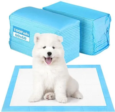 Zdjęcie produktu dla Kocce dla psów, 60 x 60 cm, 100 sztuk. Podkładki treningowe dla psów, 5-warstwowe, chłonne maty dla psów, szybkoschnąca powierzchnia, wzmocnione