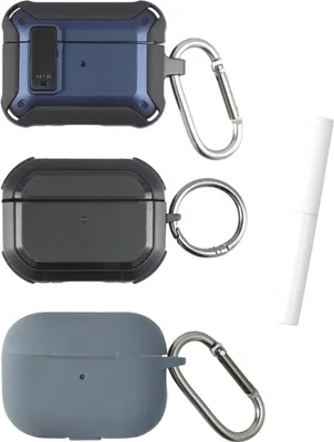Produktbild von 4Smarts 4smarts Case Set Alpha AirPods Pro 2.3er Set blau.grau.schwarz