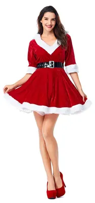 Produktbild von Weihnachtskostüm für Damen in Rot