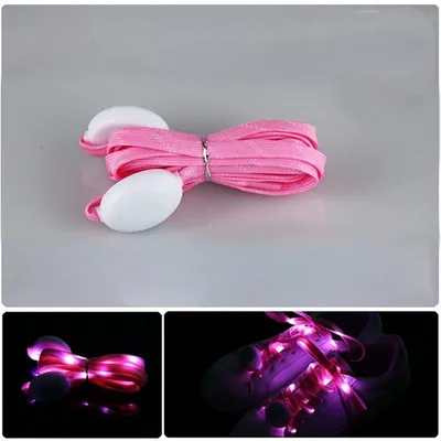 Immagine prodotto di Lacci luminosi rosa – Lacci LED – Rosa – LED – 120 cm – 1 paio – CHPN