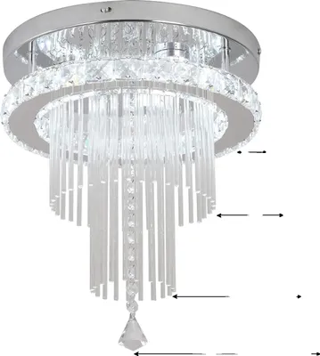 Zdjęcie produktu dla Żyrandol kryształowy, źródło światła LED, ściemnialny, wszechstronne zastosowanie, SM01, regulowany