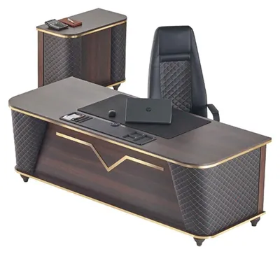Productafbeelding van Bureau, kantoortafel, kantoorstoel, dressoir, set, zwart, werkkamer, kantoor