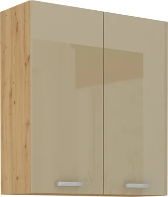 Immagine prodotto di Armadietto superiore alto ADARA - larghezza 80 cm, cappucino / rovere artisan