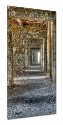 Produktbild von Wallario selbstklebende Duschrückwand 90 x 190 cm mit Motiv Weg durch eine verlassene Ruine - Wandverkleidung mit Hochglanzlaminat in Glasoptik