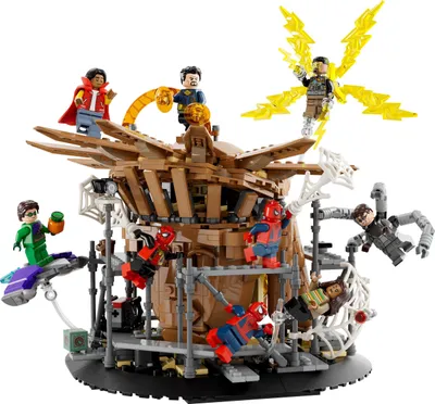 Produktbild von LEGO 76261 Marvel Spider-Mans großer Showdown, Spider-Man: No Way Home-Set mit 3 Peter Parker-Minifiguren sowie Green Goblin, Electro, Sandman, Ned, Doctor Strange und MJ, Sammlermodell