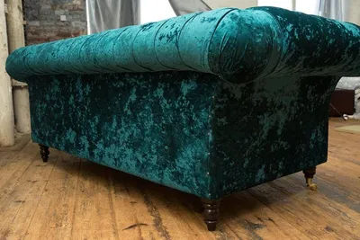 Image de Canapé 3 places canapé design Chesterfield rembourré siège garniture cuir tissu turquoise