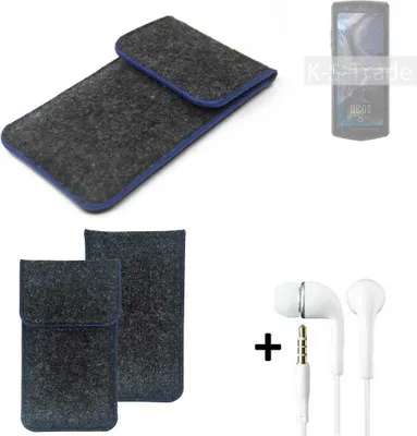 Produktbild von K-S-Trade Handy Schutz Hülle kompatibel mit Cubot Pocket 3 Schutzhülle Handyhülle Filztasche Pouch Tasche Case Sleeve Filzhülle dunkelgrau, blauer