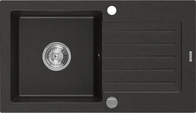Produktbild von Mexen Pablo Granitspüle mit einem Becken und einer Abtropffläche 752 x 436 mm, Schwarz/Gold Metallisch - 6510751010-75