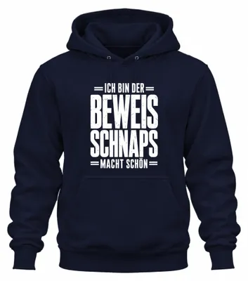 Imagen del producto de Soy la prueba de que el alcohol te hace más guapo y divertido. Sudadera con capucha para despedida de soltera, color azul marino, talla L