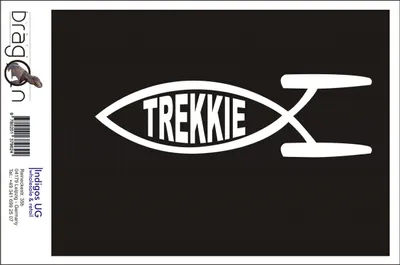 Produktbild von Aufkleber / Autoaufkleber - JDM / Die cut / Auto / OEM - Trekkie Fisch - 200x60 mm schwarz - Heckscheibe / Heckscheibenaufkleber